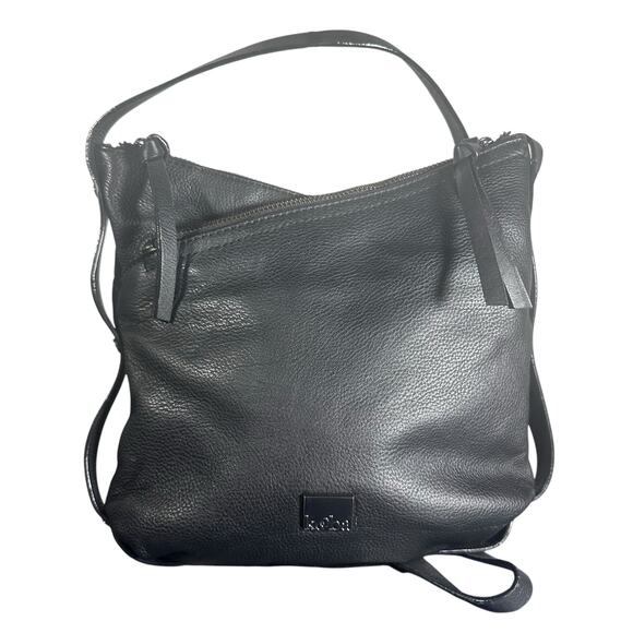 Kooba Black Leather Crossbody Bag Slouchy Zip Front Adjustable Strap Purse - Picture 1 of 10
